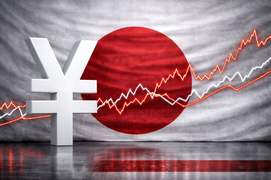 日本経済の成長と円の価値を示す株価上昇イメージ