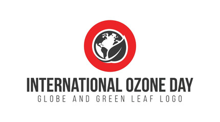 Obraz premium International Ozone Day Globe and Green Leaf Logo Design