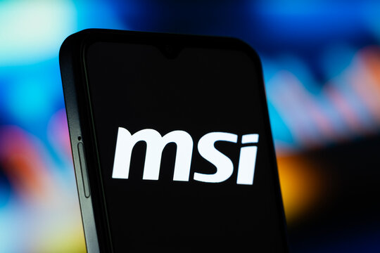New Taipei City, Taiwan- 8 July 2026: MSI logo is seen on a smartphone.
