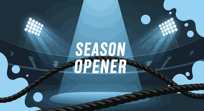Season Opener Boxing Ring Spotlights And Ropes Graphic