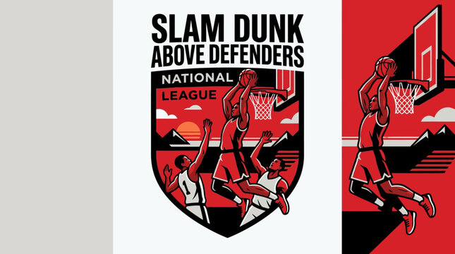 Slam Dunk Above Defenders National League Basketball Championship Excitement