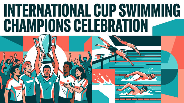 International Swimming Champions Cup Celebration Event Poster