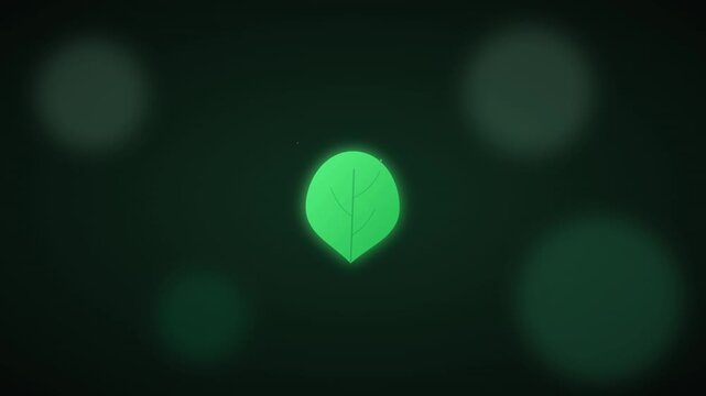 growing leaf nature icon with floating organic particles