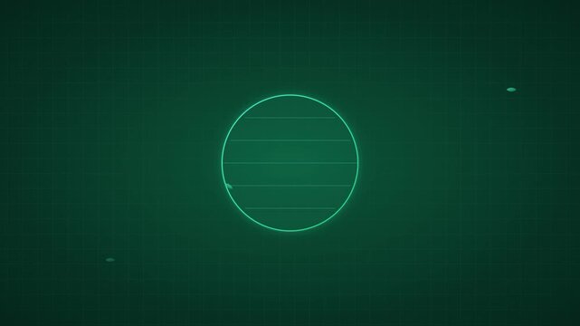 green globe icon with rotating geographic grid lines
