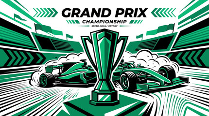 Obraz premium Grand Prix Championship Trophy Victory Speed Skill