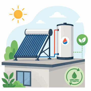 Solar water heater generating renewable energy for home