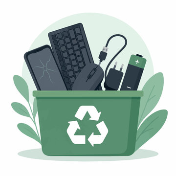 Electronic waste recycling bin promoting eco-friendly disposal