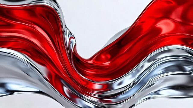 Red and silver flowing liquid