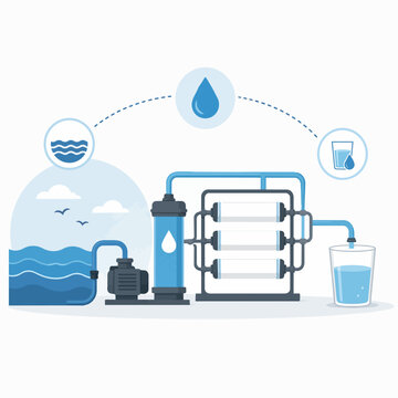 Water filtration system purifying dirty water for drinking