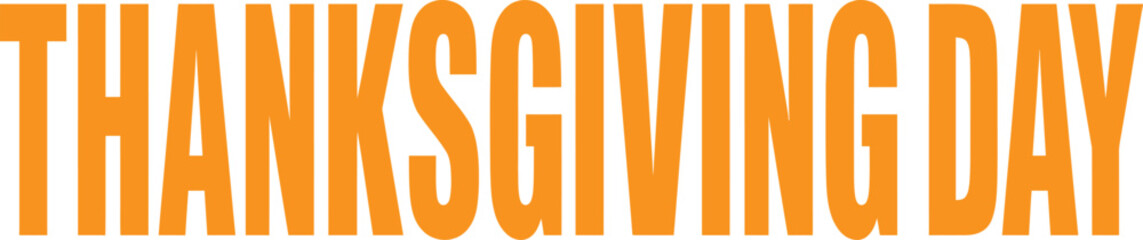 Thanksgiving day typography bold golden text on white background. A yellow poster with the words thanksgiving day and editable text effect © Sajminnahar
