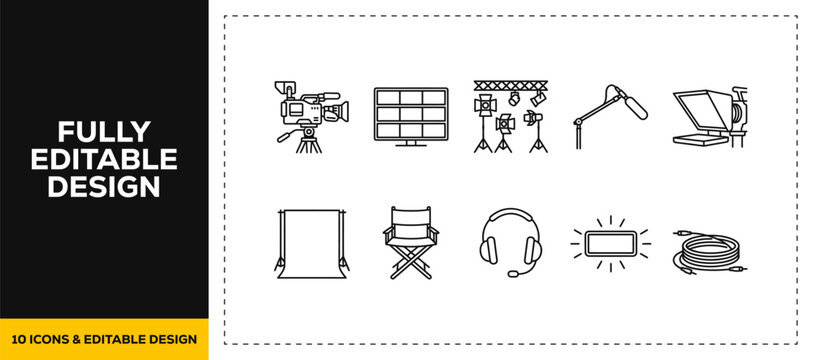 flat vector illustration line art icon bundle set design depicting cyber crimes hackers masks biometric security fingerprint scan online privacy and virus warning graphics