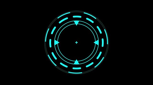 Abstract Circle and line HUD technological futuristic elements, Sci-Fi Futuristic HUD circle interfaces digital display Screen, Hi-tech Hologram button, Loading, target, High Tech Concept. 4k