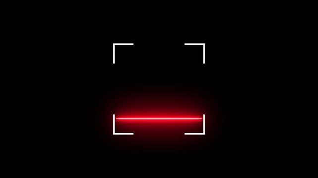 QR Code Scanner Animation. Futuristic barcode quick-response code scanning Bar. scan any Documents on a black background, Scanning concept, 4k
