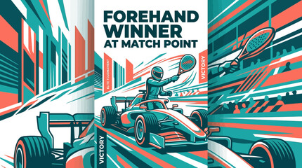 Obraz premium Dynamic Sport Fusion Of Formula 1 And Tennis For A Winning Spirit