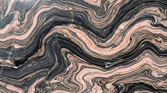 Black and pink marble texture with swirling patterns