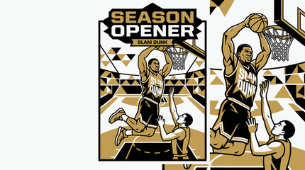 Fototapeta premium Dynamic Basketball Season Opener Slam Dunk Illustration Graphic