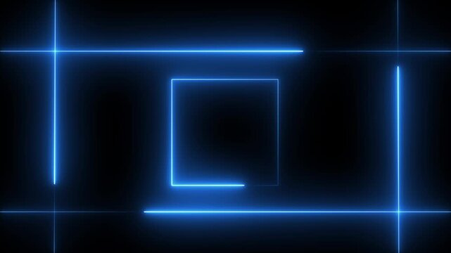 Rectangular fire effect animation. Fire flame gradually appearing in a rectangle frame. Abstract neon line picture frame background neon glowing laser lines abstract background animation. green color.