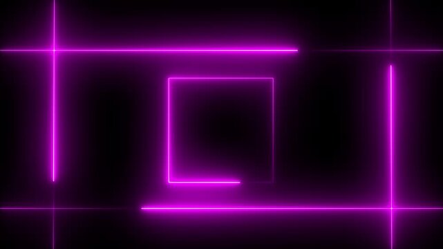Rectangular fire effect animation. Fire flame gradually appearing in a rectangle frame. Abstract neon line picture frame background neon glowing laser lines abstract background animation. green color.