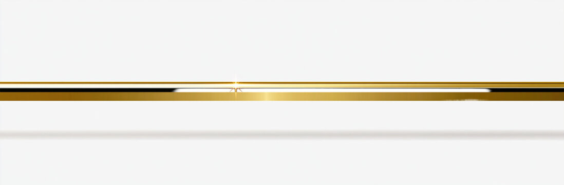 Minimal gold and black line border on white transparent background