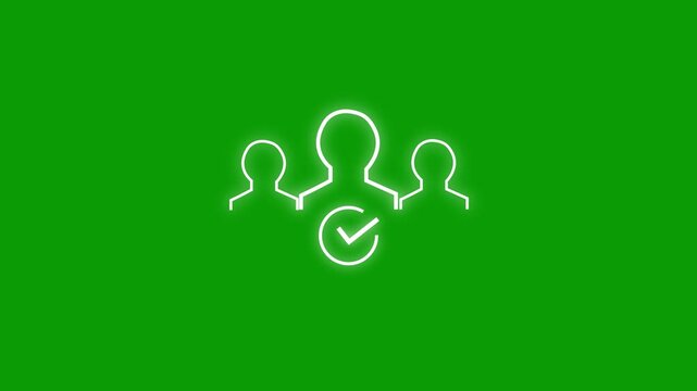 Membership line icon on white background with check mark icon. Motion graphics of businessman icon, Successful business concept, Man icon 
