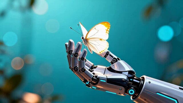 Robot hand with butterfly