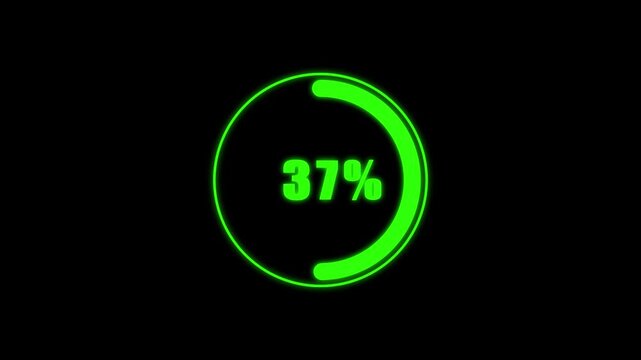 Battery level decreasing from seventy three to two percent illustrated with green circular progress indicators smartphone video charge power energy indicator