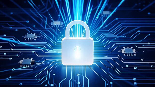 Digital padlock on circuit board