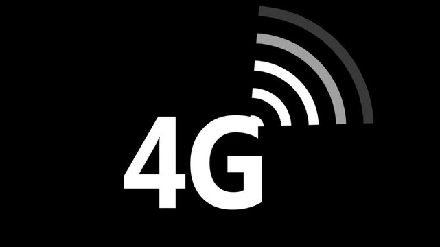 4g Network Signal Icon Composite Showing Progression Across Three Frames Black Background wireless connectivity smartphone data technology communication broadband lte