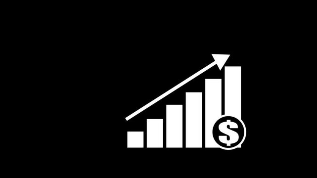 Stock footage of financial growth chart progressing with dollar sign icons time lapse money investment progress lapse business economy market