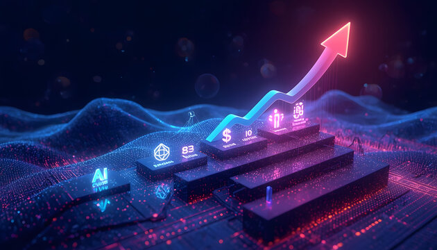 business graph with arrow