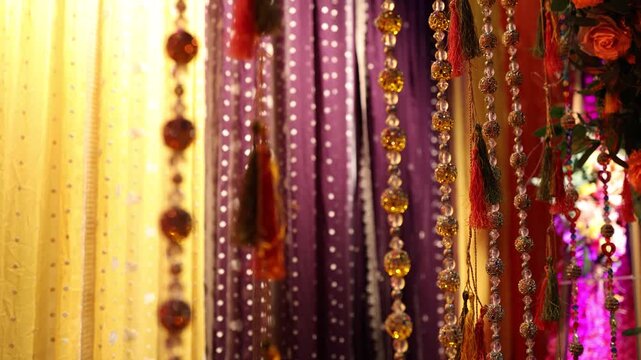 Arch and decorations on a south asian Indian wedding
