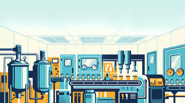 Pharmaceutical Cleanroom Filling Line With Headline Space