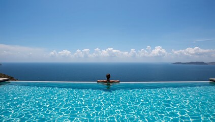 Obraz premium View From Infinity Pool Showing Sea and Sky During Clear Day