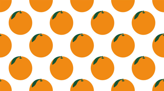 Seamless pattern with orange fruits on white background vector illustration of fresh citrus
