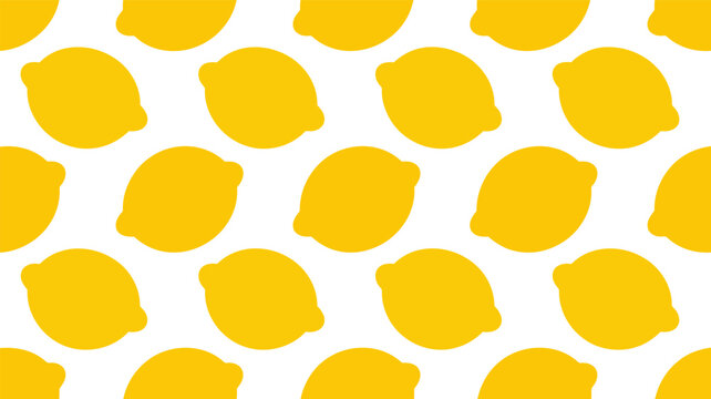 Seamless pattern with yellow lemons on white background vector illustration of fresh citrus fruits