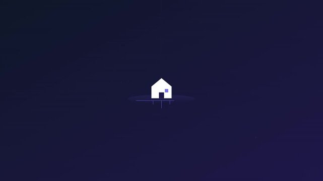 home house building icon with growing foundation lines