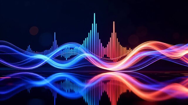 Colorful abstract sound wave pattern