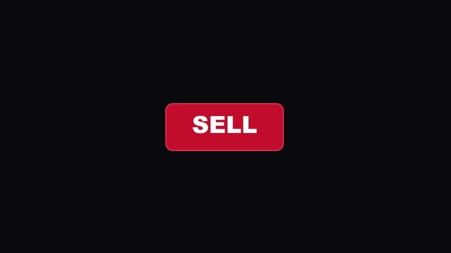 Sell button animation, red call to action for e-commerce and marketing 4k