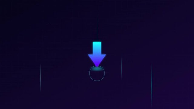 indigo download icon with descending data transfer streams