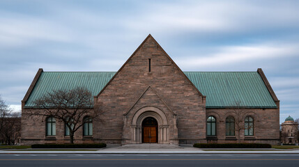 Obraz premium Buffalo History Museum building designated as a National Historic Landmark, American heritage architecture concept, with copy space