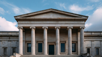 Fototapeta premium The British Museum in London UK, iconic global cultural heritage institution concept, with copy space