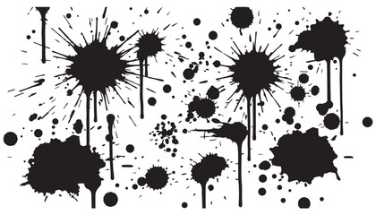 Fototapeta premium Paint Splatter Grunge Set Texture Vector Design Art