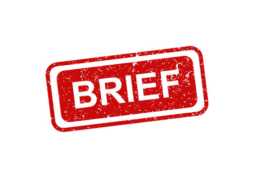 Red brief rubber stamp with bold text illustration