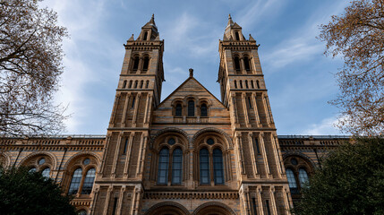 Fototapeta premium Natural History Museum in London, iconic British heritage and architecture concept, with copy space
