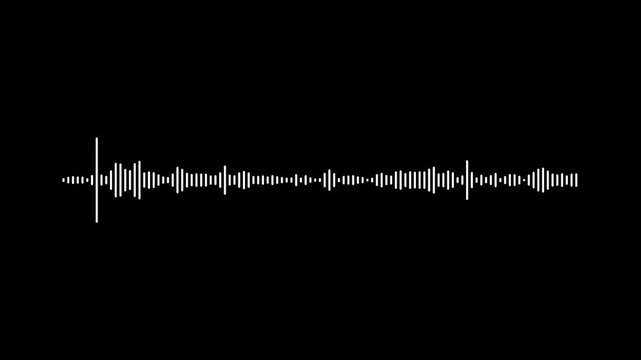 4k animation abstract music sound wave or audio wavefrom isolated on black background.audio waveform spectrum animation  Sound waveform frequency.