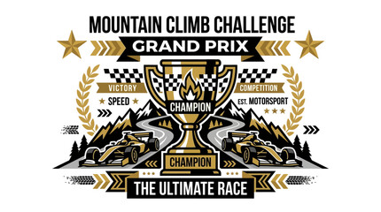 Obraz premium Mountain Climb Challenge Grand Prix Champion The Ultimate Race