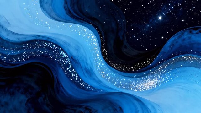 Blue swirling cosmic starry pattern