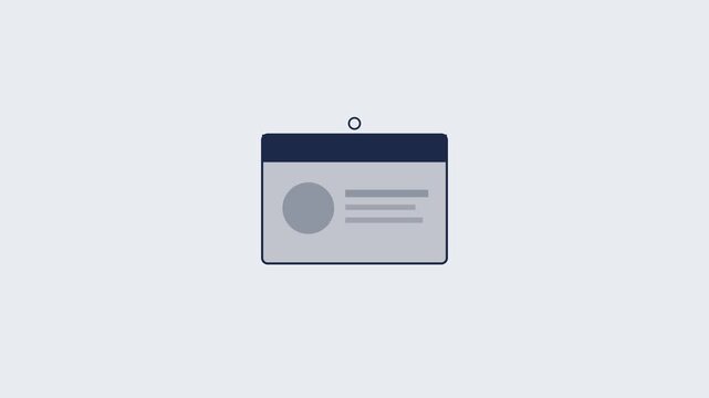 Identification badge animation with name tag and profile placeholder 4k id card corporate