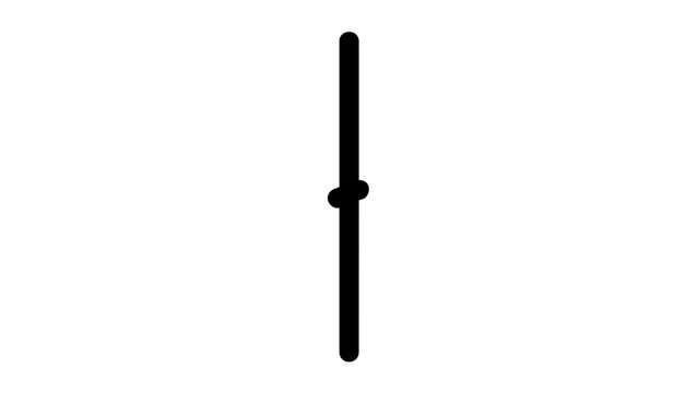 Minimal black vertical drinking straw vector icon on white background, simple line tube with small side detail for summer soda, juice, smoothie, cafe beverage, clean editable refreshment graphic