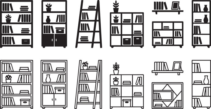Various igloo designs and shapes in black and white